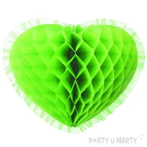 dekoracja honeycomb serce zielone jabluszko 45 cm funny fashion