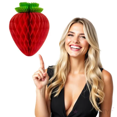 dekoracja honeycomb truskawka 26 cm