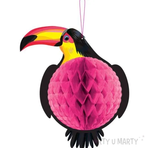 dekoracja honeycomb tukan rozowa 22x33 cm