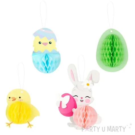 dekoracja honeycomb wielkanoc mix partypal 14 3 cm 4 szt