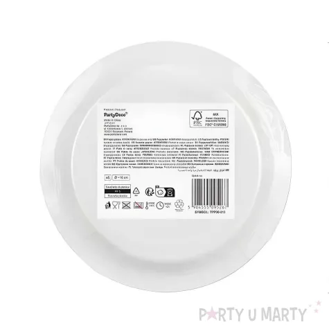 dekoracja jednorazowa zastawa stolowa talerzyki papierowe monokolor bezowy 23 cm 6 szt