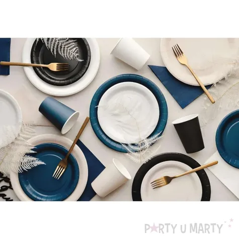 dekoracja jednorazowa zastawa stolowa talerzyki papierowe monokolor bialy 23 cm 6 szt