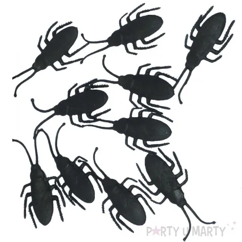 dekoracja karaluchy czarne guirca 10 szt 7 cm