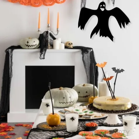 dekoracja kartonowa duch czarna 20 cm 1 szt