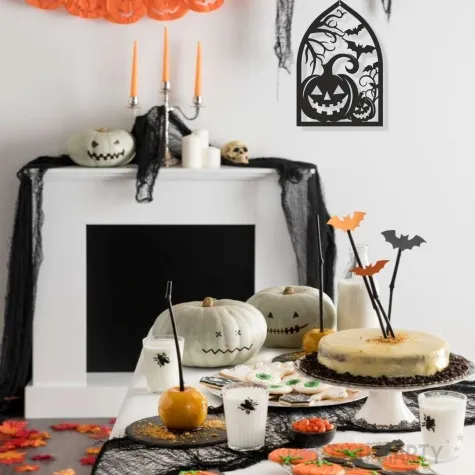 dekoracja kartonowa dynia gigant czarna 25 cm