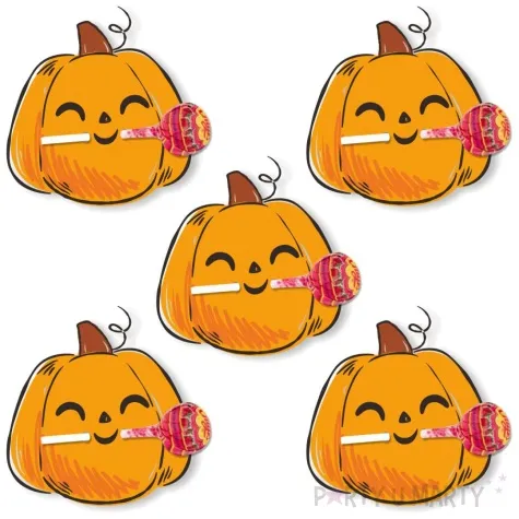 dekoracja kartonowa dynia karolina na lizak 5 szt