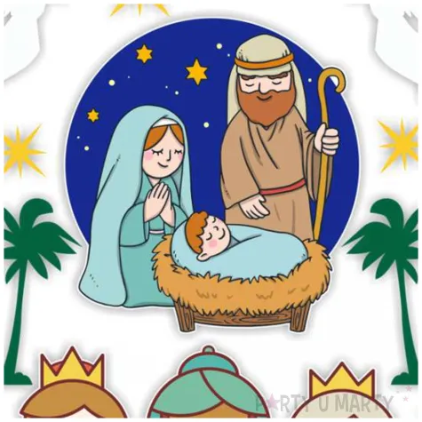 dekoracja kartonowa jaselka wielokolorowy 1 kompl