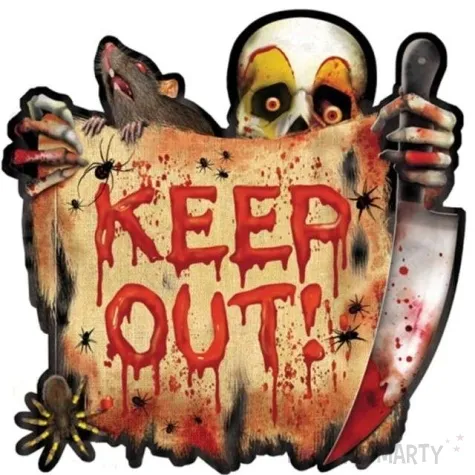 dekoracja kartonowa keep out amscan 26 x 27 cm