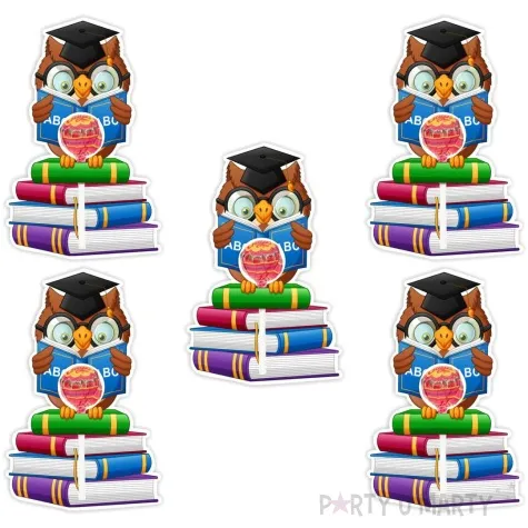 dekoracja kartonowa madra sowa na lizak uniwersalna 5 szt