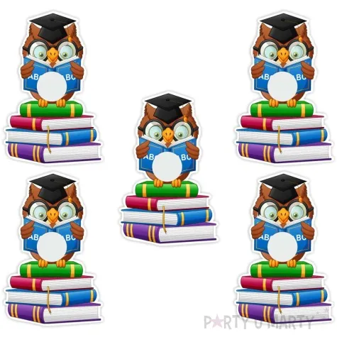 dekoracja kartonowa madra sowa na lizak uniwersalna 5 szt