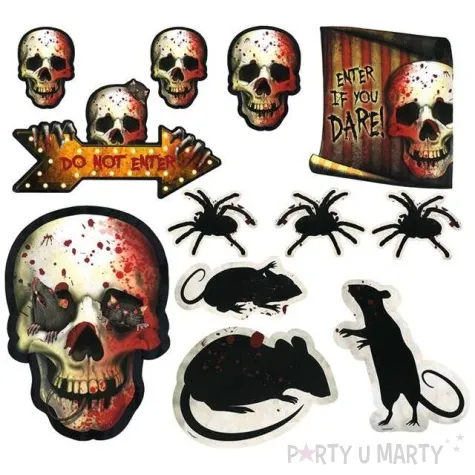 dekoracja kartonowa mroczne halloween amscan 12 szt