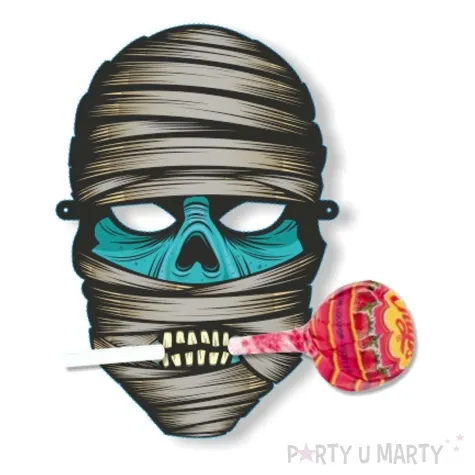 dekoracja kartonowa mumia ksawery na lizak 5 szt