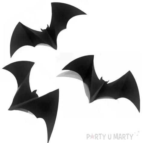 dekoracja kartonowa nietoperz 3d samoprzylepny czarna 30 cm