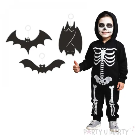 dekoracja kartonowa nietoperze czarna 10 cm 6 szt