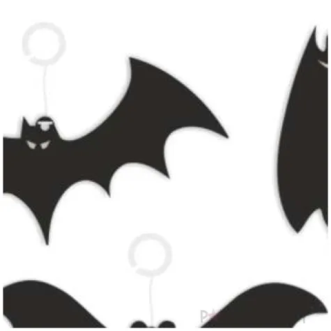 dekoracja kartonowa nietoperze czarna 10 cm 6 szt