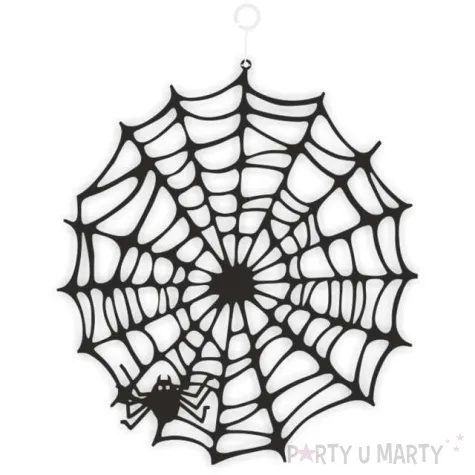 dekoracja kartonowa pajeczyna czarna 20 cm 1 szt