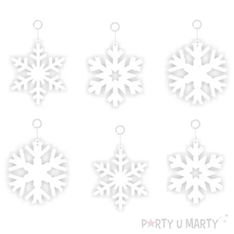 dekoracja kartonowa platki sniegu 9 5 cm 6 szt