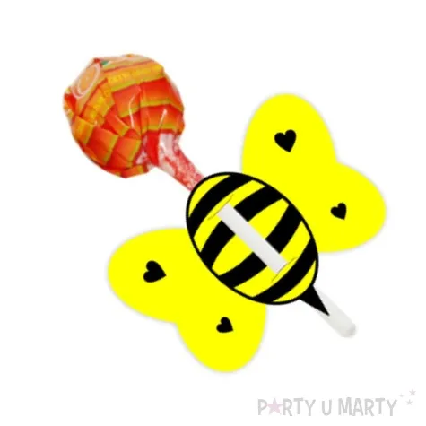 dekoracja kartonowa pszczolka na lizak 5 szt