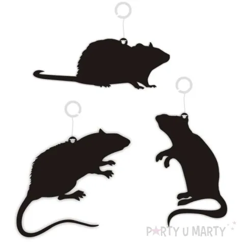 dekoracja kartonowa szczury 10 cm 6 szt