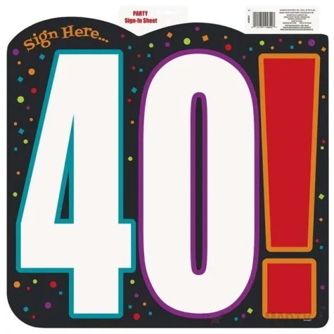 dekoracja kartonowa urodziny 40 unique 45x45 cm
