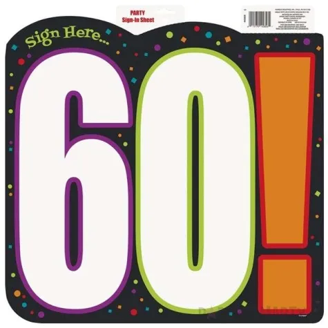 dekoracja kartonowa urodziny 60 unique 45x45 cm