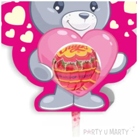 dekoracja kartonowa walentynki mis grey na lizak 5 szt