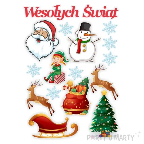 dekoracja kartonowa wesolych swiat mix 1 kompl