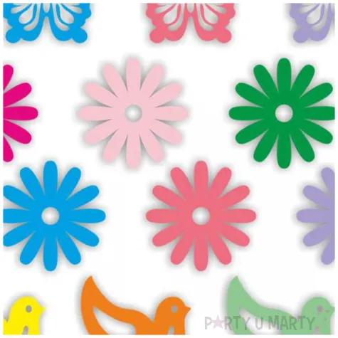 dekoracja kartonowa wiosna kolorowe ozdoby mix 18 szt