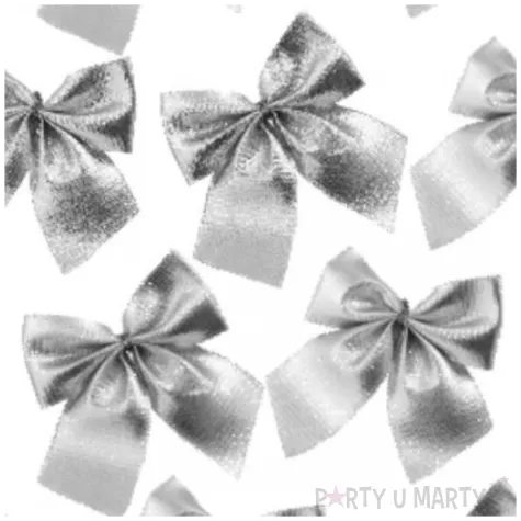 dekoracja kokardki prezentowe srebrne arpex 14 szt