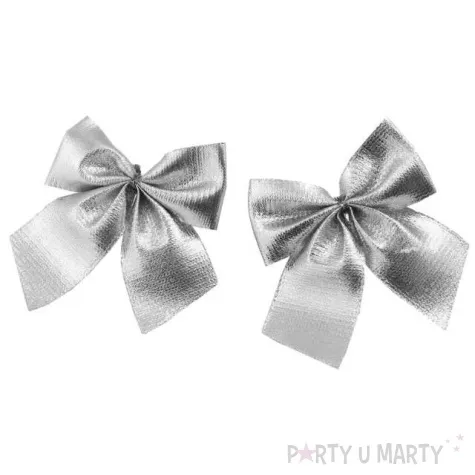 dekoracja kokardki prezentowe srebrne arpex 14 szt