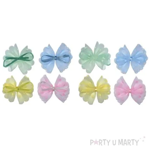 dekoracja kokardki tiulowe mix titanum 4 szt