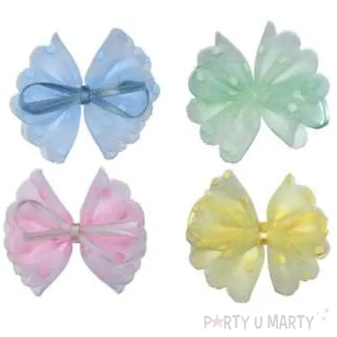 dekoracja kokardki tiulowe mix titanum 4 szt