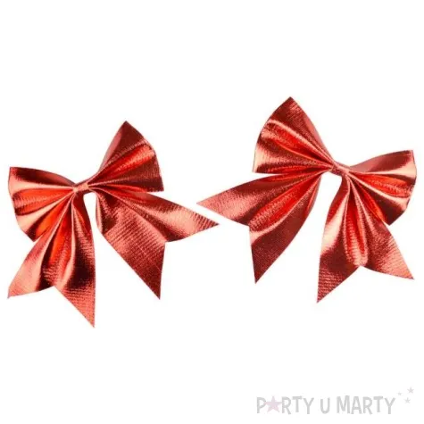 dekoracja kokardy blyszczace czerwone arpex 2 szt