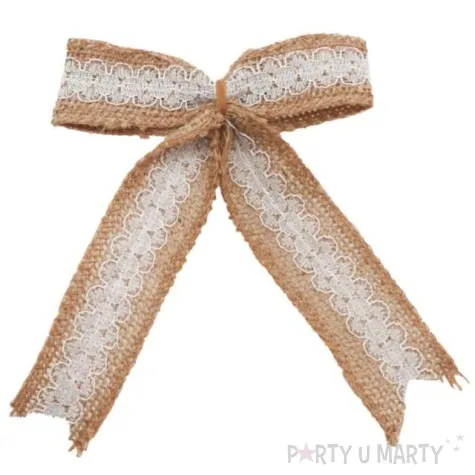 dekoracja kokardy jutowe chaks 12 cm 4 szt