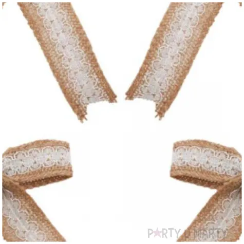 dekoracja kokardy jutowe chaks 12 cm 4 szt