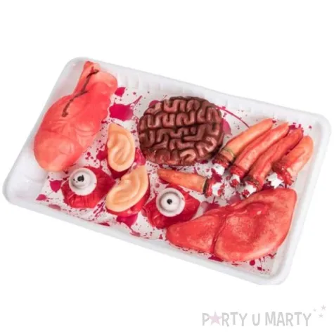 dekoracja krwawa tacka z organami carnival toys