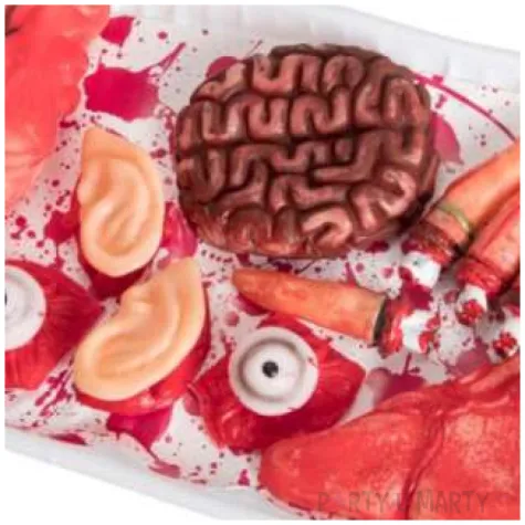 dekoracja krwawa tacka z organami carnival toys