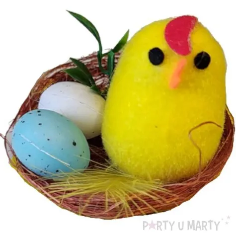 dekoracja kurczak w brazowym gniazdku arpex