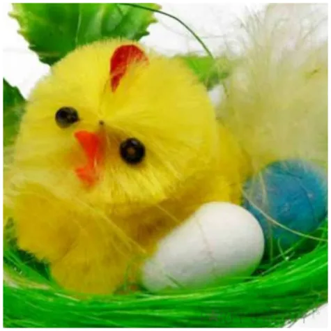 dekoracja kurczak w zielonym gniazdku arpex