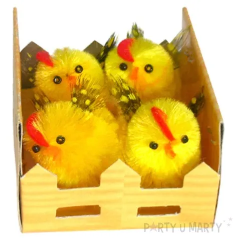 dekoracja kurczaki przepiorki zolty arpex 3 cm 4 szt