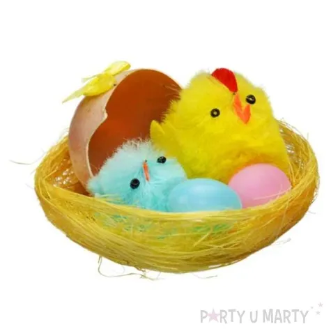 dekoracja kurczaki w zoltym gniazdku arpex