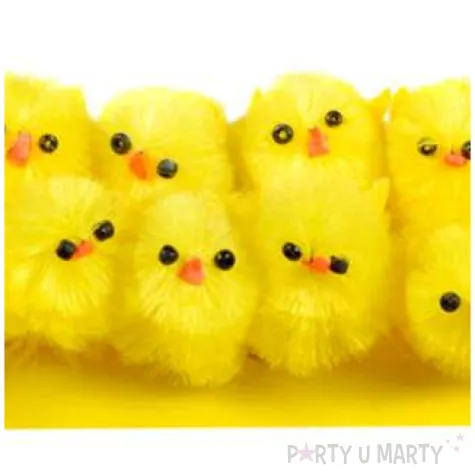 dekoracja kurczaki zolte 4 cm arpex 12 szt