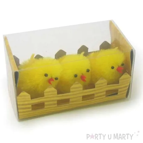 dekoracja kurczaki zolte 4 cm arpex 3 szt
