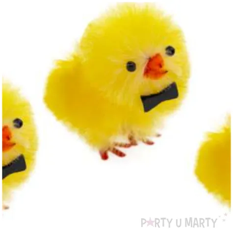 dekoracja kurczaki zolte w muszkach 3 5 cm aliga 3 szt