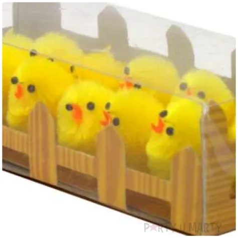 dekoracja kurczaki zolte za plotkiem 4 cm arpex 12 szt
