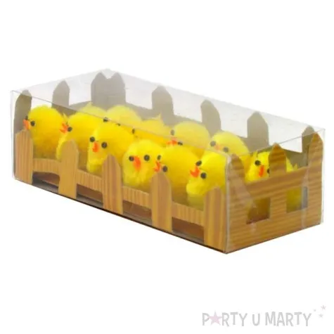 dekoracja kurczaki zolte za plotkiem 4 cm arpex 12 szt