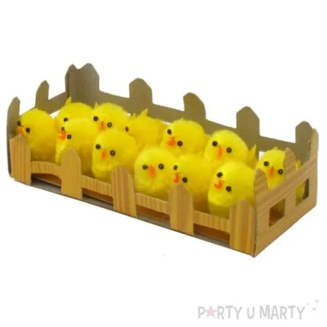 dekoracja kurczaki zolte za plotkiem 4 cm arpex 12 szt
