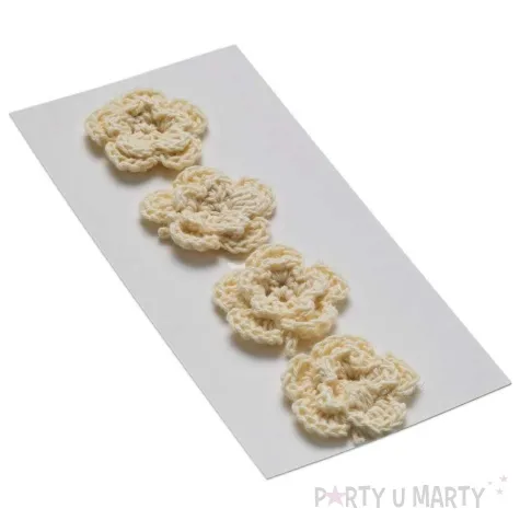 dekoracja kwiatki bezowy tkanina brewis 4 szt