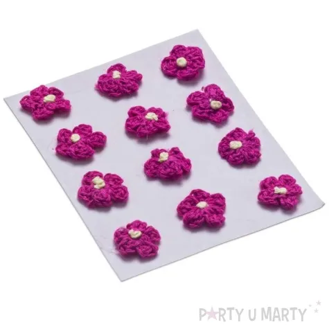 dekoracja kwiatki fioletowy tkanina brewis 12 szt