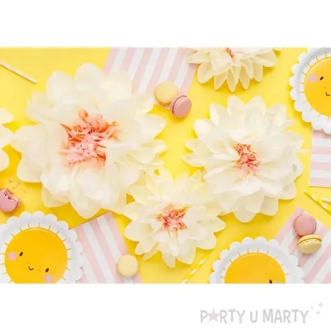 dekoracja kwiaty kremowy partydeco 5 szt